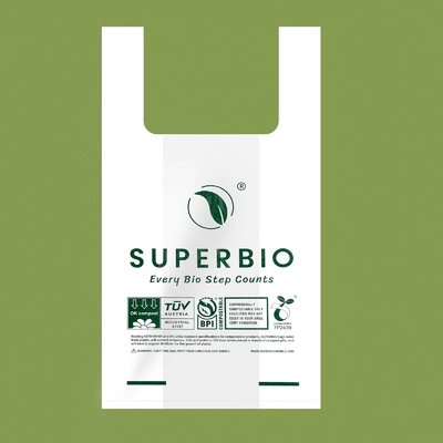 100% kompostierbare Einkaufstaschen PBAT kompostierbarer Plastik Carry Bags Winkels des Leistungshebels