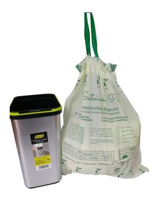 Mais-stärkebasierte Zugschnur-völlig kompostierbare Abfall-Taschen